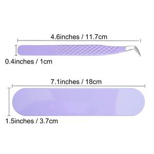 Pinzas profesionales para pestañas con volumen ruso de 90 y 45 grados, pinzas de agarre de fibra de acero inoxidable ecológicas, puntas de fibra para pestañas - Product Image 6