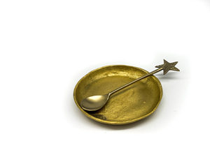 Stainless steel <b>gold</b> finish <b>serving</b> <b>spoon</b> set with decorative brass handles for elegant dining festive <b>serving</b> and stylish - Product Image 6