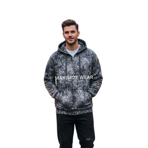 Sudadera con Capucha para Hombre de Algodón Lavado con Ácido Premium, Diseño Minimalista, Tela Suave, Etiqueta Privada, Color y Diseño Personalizados, MOQ Bajo, Venta al Por Mayor - Product Image 3