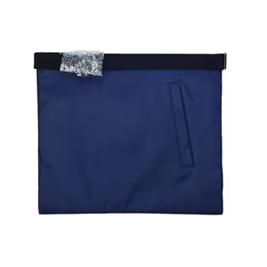 Tablier maçonnique et accessoires de maître maçon de la plus haute qualité Tablier de loge bleu avec carré et boussole G, or velours marine - Product Image 6