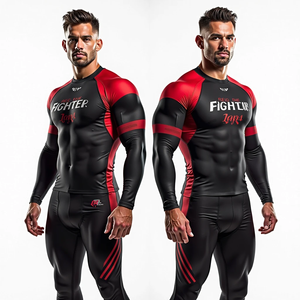 Entrenamiento personalizado Rash Guard MMA BJJ Ajuste de compresión Manga larga Anti UV Tela duradera Grappling Wear Kimono De Jiu Jitsu Style - Product Image 5