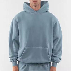 Sweat à capuche oversize de luxe pour homme en polyester/coton épais, coupe décontractée, couleur unie, style streetwear, automne - Product Image 2