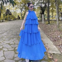 Robe de soirée pour femmes, robes longues, décontractées, de haute qualité, lavables, chaque pièce dans un sac en polyéthylène, provenant d'un fabricant vietnamien