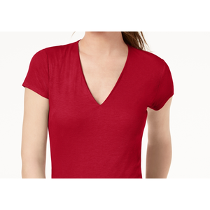Inc International Concepts Top da donna a costine con scollo a V rosso taglia L - Product Image 2