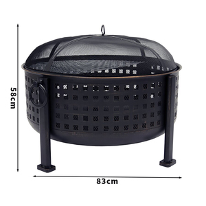 Barbecue d'extérieur KEYO KY222, foyer <span class=keywords><strong>en</strong></span> <span class=keywords><strong>fonte</strong></span>, foyer rond noir pour brûler du bois, grande capacité pour 12 kg <span class=keywords><strong>de</strong></span> bois - Product Image 3