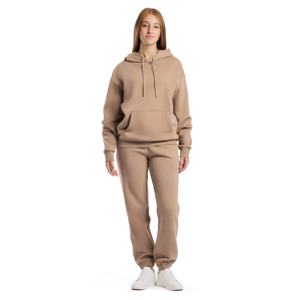 ชุดวอร์มมีฮู้ดสีอูฐของผู้หญิงชุดวอร์มกีฬาฤดูหนาวเป็นมิตรกับสิ่งแวดล้อมพร้อมกางเกงวอร์มจ๊อกเกอร์ - Product Image 1