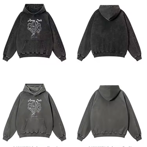 คอลเลกชัน320gsm คุณภาพสูงสำหรับฤดูหนาวมีฮู้ดสีทึบผ้าฝ้าย100% แบบสวมหัวสำหรับผู้ชายใส่ได้ทั้งชายและหญิง - Product Image 4