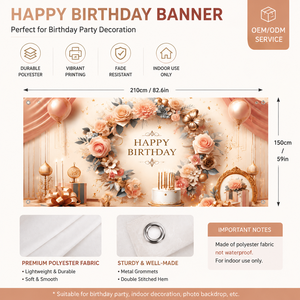 Toile de fond d'<span class=keywords><strong>anniversaire</strong></span> personnalisée <span class=keywords><strong>bannière</strong></span> 82.6x59 pouces rose fleur gâteau <span class=keywords><strong>anniversaire</strong></span> Photo toile de fond pour les filles décoration de fête d'<span class=keywords><strong>anniversaire</strong></span> - Product Image 4
