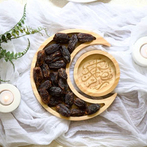 Ramadan Home Decor <b>Round</b> <b>Tray</b> Desktop Dessert <b>Table</b> Decor <b>Trays</b> Metal Gold Food Serving Platters for Wedding Use - Product Image 3