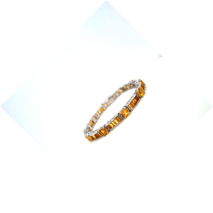 Natural Citrine Tennis Bracelet Gemstone Women <b>Adjustable</b> Bracelet Jewelry 925 Sterling Silver - Product Image 1