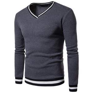Venta al por mayor personalizado al por mayor de gran tamaño gimnasio cuello redondo 450g sudadera para hombres V cuello sudaderas - Product Image 4