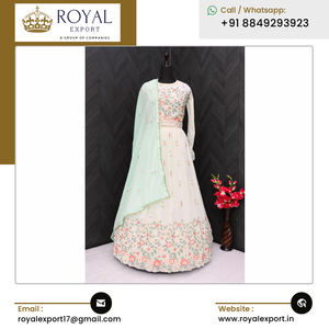 2023 última llegada mejor calidad ropa de boda pesado Faux Georgette Anarkali vestido con secuencia y bordado trabajo - Product Image 2