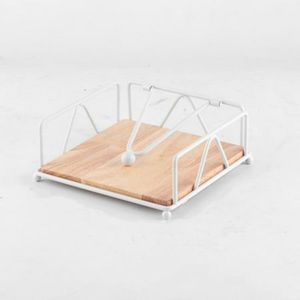 Dispensador de Servilletas de Diseño Elegante, Moderno Porta Servilletas de Metal Negro con Base de Madera para Mesa de Comedor y Restaurante - Product Image 4