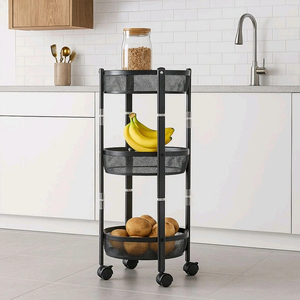 New Arrival Three Layer Metal Storage <b>Rack</b> with Wheels Standing Type for Bathroom Organization Home Decorative <b>Racks</b> - Product Image 6