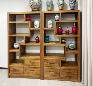 Vitrina moderna europea para gimnasio en casa, resistente, rústica, teca, madera desgastada, almacenamiento de raspado para sala de estar derecha e izquierda - Product Image 5