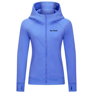 Femmes nouveauté à manches longues polaire à capuche épais chaud respirant Fitness Yoga Gym entraînement porter séchage rapide avec motif imprimé - Product Image 5