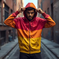 Sweat à capuche unisexe personnalisé en polaire avec poche pour l'hiver |   Options d'impression et de broderie de logo OEM/ODM |   370g Polyester/Nylon Imperméable