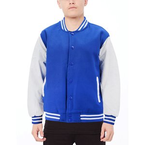 Customizable High Quality Men's Varsity Jackets Classic Button Fleece Ribbed Collar Winter OEM High-Breathable <b>Stand</b> Out Jacket - Product Image 1