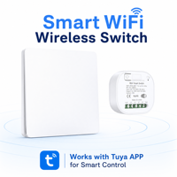 Interrupteur sans fil à énergie cinétique Tuya WiFi RF433, 1 voie, UE/UK, bouton-poussoir auto-alimenté, étanche, panneau mural IP65 16A