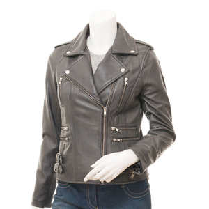 เสื้อแจ็คเก็ตหนังซาตินสำหรับผู้หญิง ฤดูใบไม้ร่วง-ฤดูหนาว มีซิป คอปกแบบพับได้ ระบายอากาศได้ดี ฟอกสีอย่างดี ในราคาที่คุ้มค่า - Product Image 1