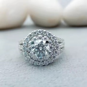 925สเตอร์ลิงเงินแบบกำหนดเองโซลิแทร์ VVS Moissanite ของขวัญหมั้นหมายความพึงพอใจรับประกัน100% 14K/18K ทองสำหรับงานแต่งงาน - Product Image 1