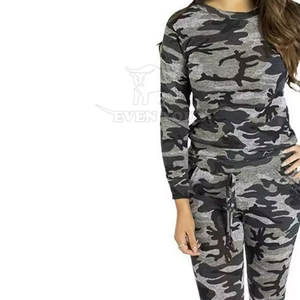 ชุดวอร์มลายพรางสำหรับผู้หญิง ชุดสองชิ้นแสนสบาย ออกแบบมาเพื่อความสะดวกสบายและการใช้งานในชีวิตประจำวัน ขายส่ง - Product Image 2