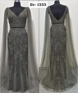 Robe de bal de luxe perlée à la main 100% coton robe de soirée diamant décoration motif 3D caractéristiques faites à la main pour les fêtes Logo avant - Product Image 2