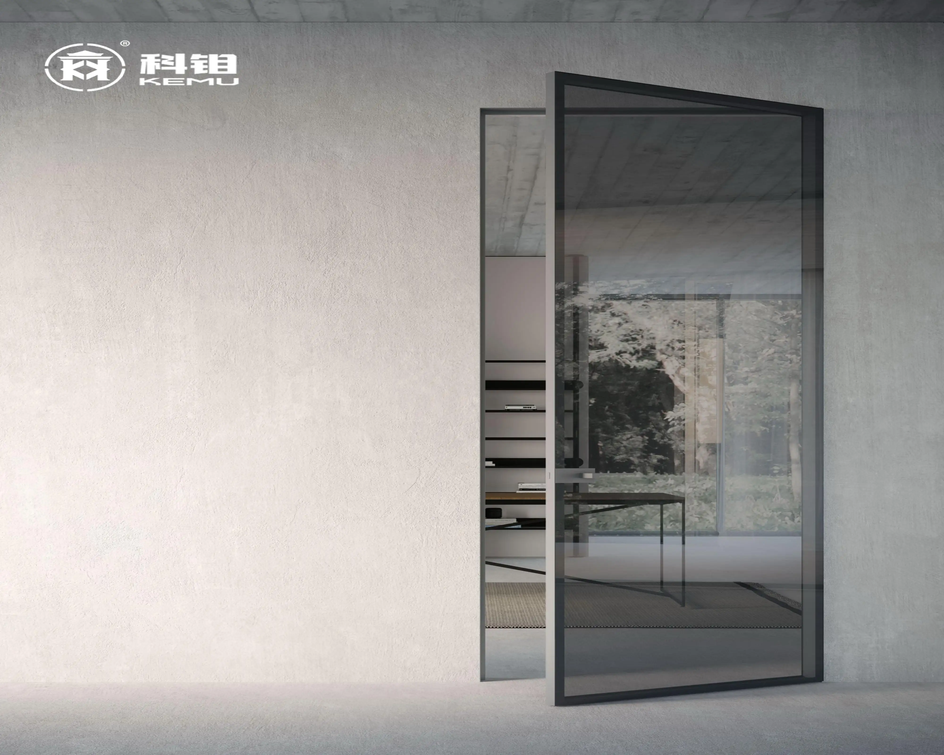 Smart Electric Heat Insulation Pivot Front Door Modern Glass Decoration Aluminum Products Aluminum Alloy Pivot Door