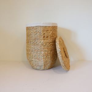 Natural Water Hyacinth Hamper Round <b>Lid</b> for <b>Storage</b> Holder Home Decoration - Product Image 5