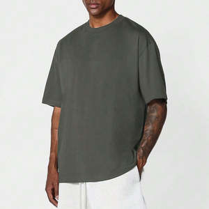 เสื้อยืดผู้ชายระบายอากาศได้ดีคอกลมผ้าคอตตอนสีทึบคอกลมผ้า100% คลาสสิก - Product Image 2