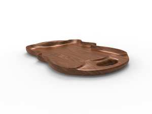 Plateau de service en bois de chêne avec coins arrondis, Assiette en bois, Planche de service Accessoires d'espace de travail faits à la main | Affiné | - Product Image 3