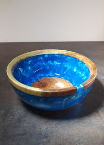 Cuenco para servir comida, utensilios de cocina para bodas, cuenco para sopa de postre de madera y resina hecho a mano más vendido al precio más barato - Product Image 3