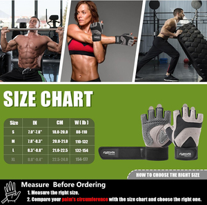 Gants d'haltérophilie professionnels demi-doigt gants de gymnastique musculation anti-dérapant Cross-fit mousse rembourrage gants d'entraînement - Product Image 5