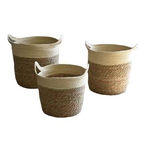 ตะกร้าหวายทรงกลมมีหลายขนาดตะกร้าใส่ของแฮนด์เมดตะกร้าหวายดีไซน์แบบใหม่ - Product Image 1