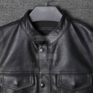 Bonne qualité 100% cuir fait mode gilet prix raisonnable hommes vêtements respirant cuir gilet - Product Image 4
