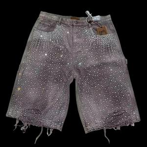 Elegantes pantalones cortos con estampado de piedra para hombres, pantalones cortos lavados atléticos personalizados para Fitness, pantalones cortos para correr desgastados de alta calidad - Product Image 6