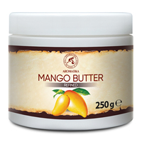Aromatika Beurre de Graines de Mangifera Indica 100% Pur et Naturel Pressé à Froid 250g pour le Corps Après-Soleil, Mains, Pieds et Cheveux Rugueux