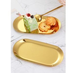 Bandeja Ovalada de Metal de Lujo para Servir, Bandeja Dorada con Barra de Latón, Bandeja Decorativa de Diseño, Especial de Navidad - Product Image 3