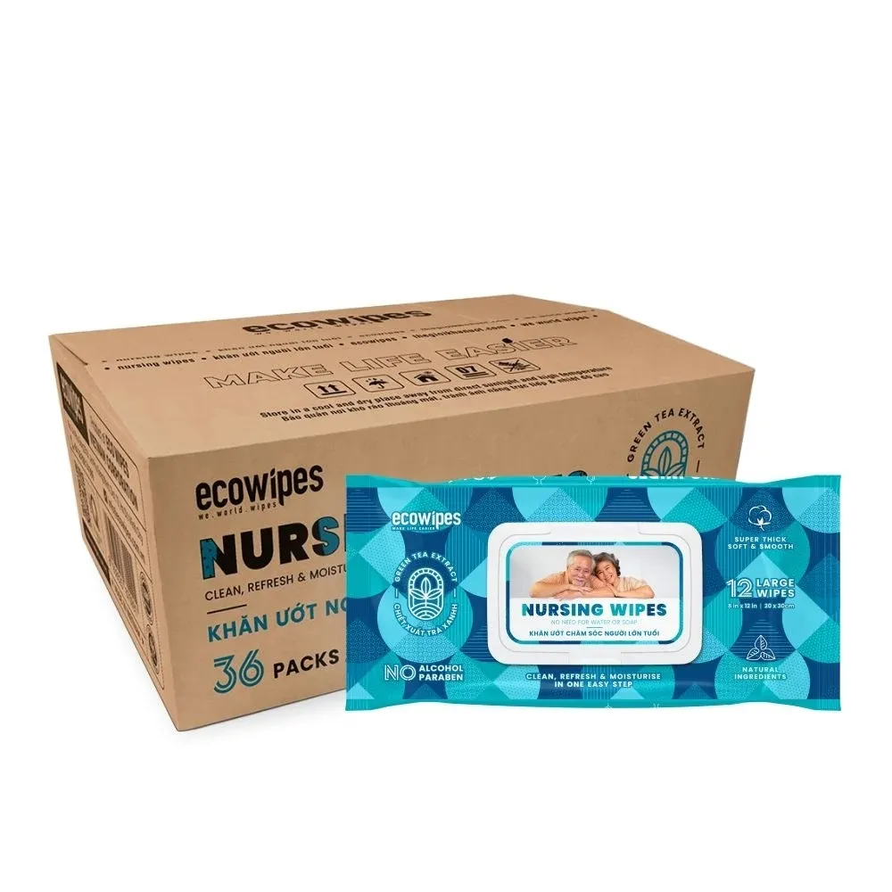 Nursing Wipes Cleaning Wet Wipes For Adults 100% Non-woven spunlace Green Tea Scent For Sale
