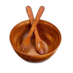 Grand bol de service en bois d'acacia de haute qualité pour salades fruits aliments noix bol de riz en bois artisanal bon marché - Product Image 5