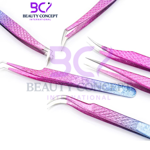 Pince à épiler d'extension de cils en acier inoxydable, couleur pailletée, nouveau fournisseur - Product Image 5