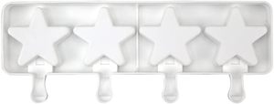 1 gói hình dạng ngôi sao Popsicle khuôn 4-khoang Silicone <span class=keywords><strong>Ice</strong></span> <span class=keywords><strong>Pop</strong></span> khuôn mẫu cho trẻ em và người lớn bánh làm tự chế Popsicle Kem - Product Image 5