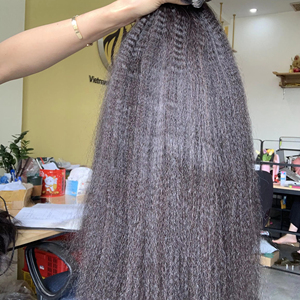 Kinky Straight Remy Unprocessed Human Hair Extensions Original Vietnamese Machine <b>Double</b> Weft Silky Straight Wave Extension - Product Image 1