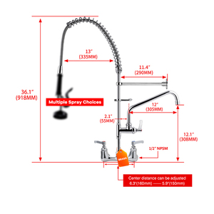 <span class=keywords><strong>Grifos</strong></span> Mezcladores <span class=keywords><strong>Grifos</strong></span> Latón Agua entera Eficiente Preenjuague Industrial Concinnity <span class=keywords><strong>Grifos</strong></span> - Product Image 2