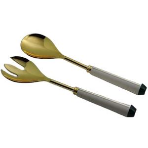 Couverts décoratifs de luxe en bois et résine, têtes en métal embossé, poignées élégantes, compatibles lave-vaisselle, pour les tables de fête modernes - Product Image 6