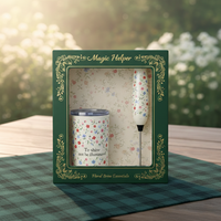 Ensemble de tasses à café en céramique florales avec mousseur à lait électrique, coffret cadeau pour la maison, le bureau, vente en gros