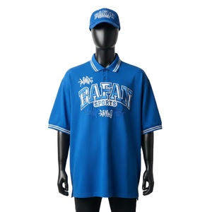 Polo pour homme en polyester piqué de haute qualité, 220 GSM, respirant, couleur bleue, broderie, logo personnalisé, chemises polo pour homme - Product Image 1