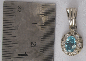 Colgante de Topacio Azul y Topacio Blanco con Patrón de Cruz, Chapado en Rodio, Oro Rosa, Platino, Oro Blanco, Oro, Amuletos, Joyería de Estilo Religioso - Product Image 1
