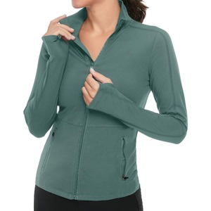 Chaqueta deportiva de manga larga con cremallera para mujer, ropa deportiva cálida de invierno para gimnasio, Yoga, abrigos de entrenamiento para correr, ropa - Product Image 1