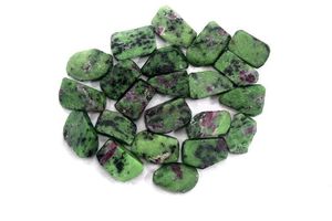 อัญมณีคริสตัลหยาบไม่ขัดเงา5ชิ้นขนาด24-28มม. พลอยทับทิมธรรมชาติ zoisite อัญมณีหลวม - Product Image 2